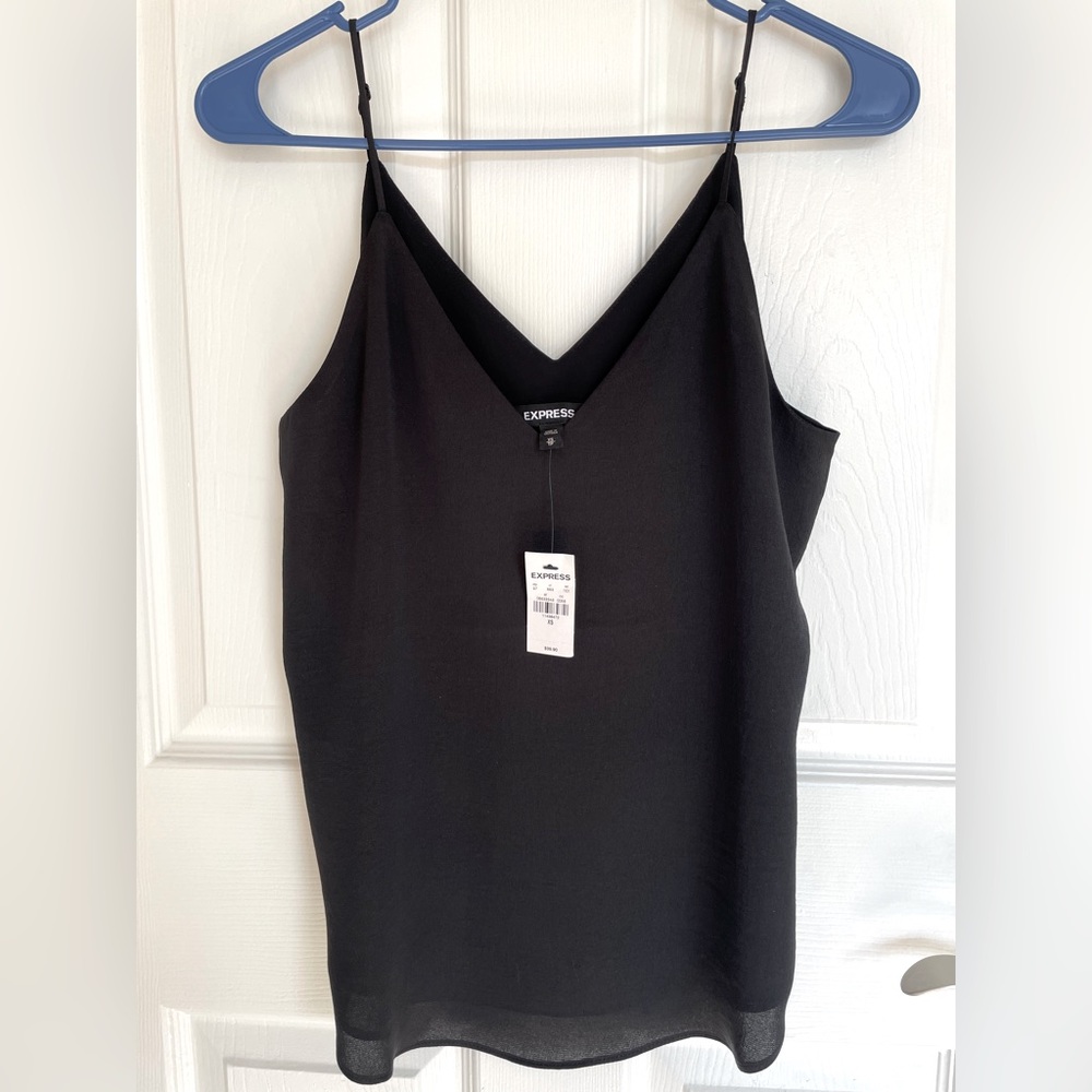 Express Black V Neck Downtown Cami Size XS NWT